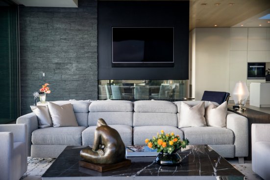 Luxury modern living room in Beverly Hills.