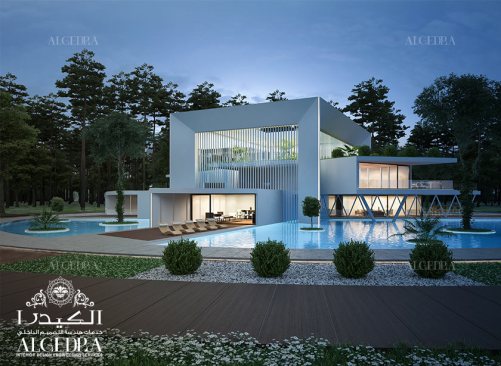 Luxury modern villa landscape design