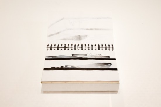 Hadid's notebooks on display at the exhibition