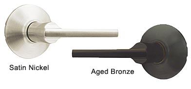 These Schlage interior door levers are good for a modern interior, but their $35 price tag makes them perfect. At this price, why not buy a few? 
www.thehardwarehut.com.