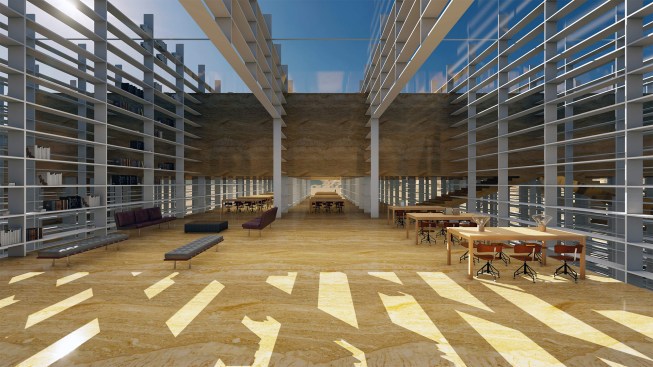 Section- the bookshelves are the primary structure for the boxes