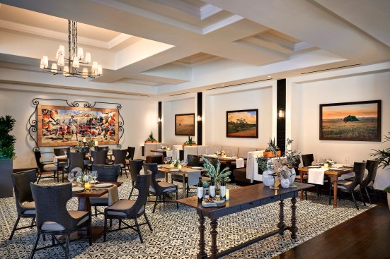 Ysidora restaurant features a commissioned painting printed on Saltillo Tiles depicting the Rancho Days of San Juan Capistrano.