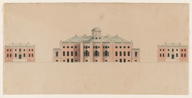 United States Capitol. Tortola scheme. Competition drawing by architect William Thornton, 1793.