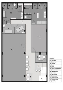Main plan of the gym area