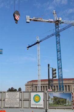 Cranes at the construction site.