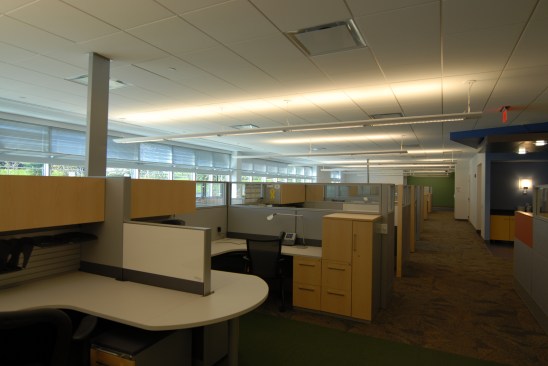 Interior Work areas still benefit from the natural light that filters through