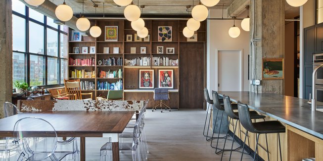 Main dining space looking north. 