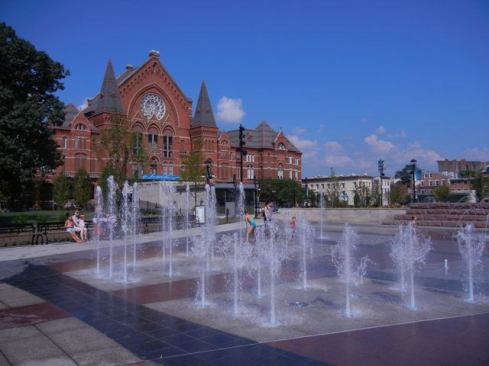 Fountain and music hall