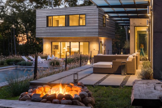 Pool house pool viewed from Fire Pit 