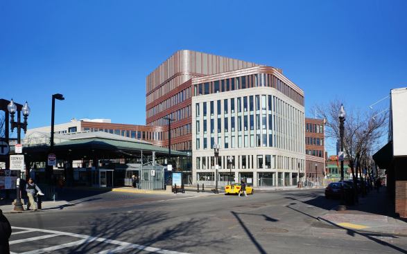 The southeast corner of the building.