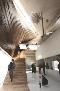 Interior stair leading to upper levels.