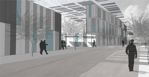 L. Michael Lu | View north of Kingspan Research + Innovation Space Roof Terrace