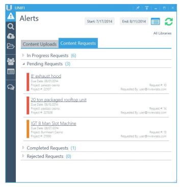 Users can complete a content request form to notify firm personnel of BIM object needs.