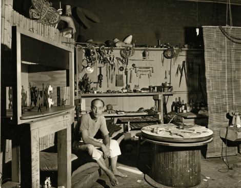 Noguchi in his MacDougal Alley studio, 1946