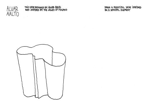 A page drawing inspiration from an Alvar Aalto vase.