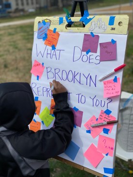 Two local kids playing with their reflections. 