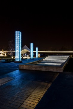 Light Towers + Fountain, Night