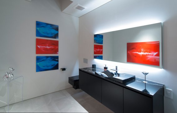 Georgina Avenue Santa Monica custom modern home powder room design