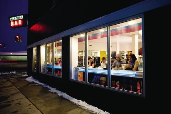If Edward Hopper had painted Nighthawks in 2009, it might have looked a little something like Zago Architecture's new Mercury Coffee Bar, a renovation project that brings vibrancy--both literally and figuratively--back to this corner of Detroit.