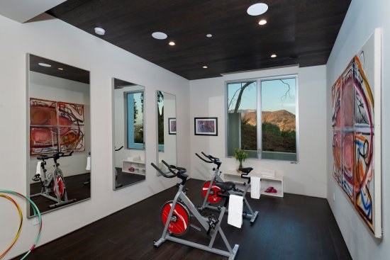 Luxury modern master bathroom at Hollywood Hills home.