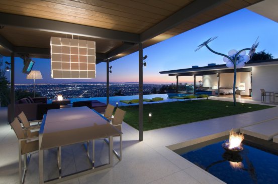 Hopen Place Hollywood Hills modern home pool terrace for west coast living 