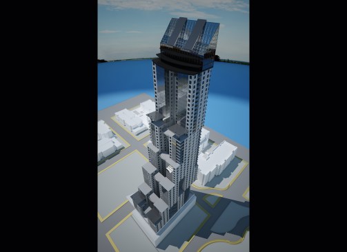 Aerial+View+of+Northwest+Corner+featuring+3-story+Atrium+with+Restaurant%2c+Lounge+and+Observation+Deck