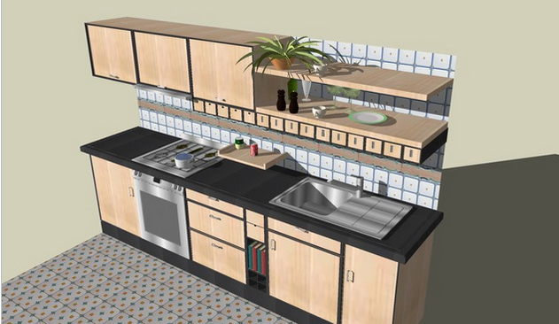 3D Warehouse kitchen