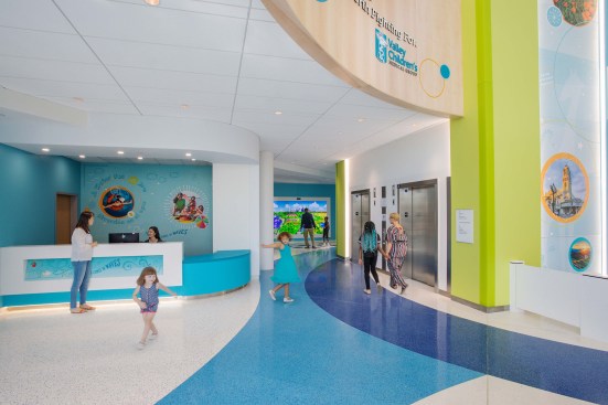 Department entry and elevator lobby. 