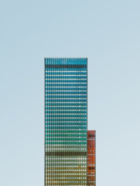 "Singularity No. 18," by Florian W. Mueller, of the Funkhaus of the Deutsche Welle at the Raderberggürtel, in Cologne, Germany, designed by Planungsgruppe Stieldorf; 2019 AIA|LA Architectural Photography honor award winner