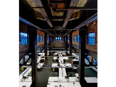 The Power House, Restoration/Renovation - St. Louis, Missouri These offices for the design architects' firm occupy a long-abandoned power house that still occupies an entire block of downtown St. Louis. The design challenge was to accommodate 32,000 square-feet of office, conference and support space for approximately 120 employees in a building with 19,000 square-feet of floor area, but over 400,000 cubic-feet of volume. 
Architect: Cannon Design