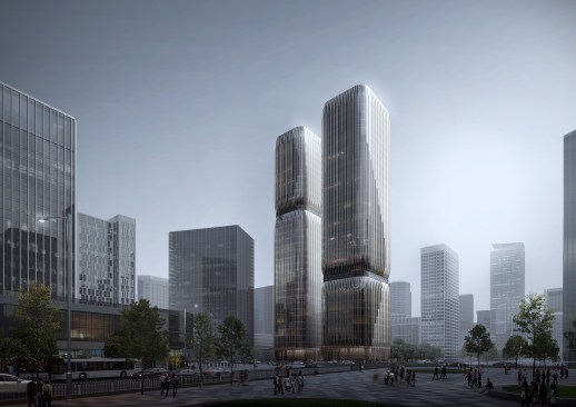Rendering of twin towers