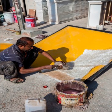 The panels being made in the factory itself