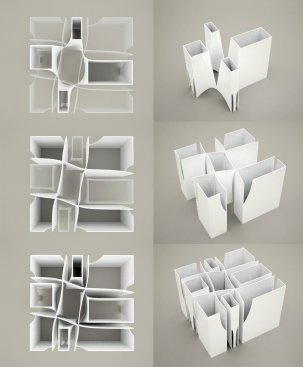 Allied Works carried out a series of form and structure studies before finalizing the nine-tower plan.