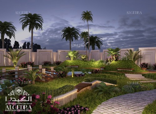 Landscape design of a luxury villa