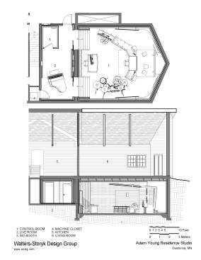 Owl City Residence  Studio Plan & section 