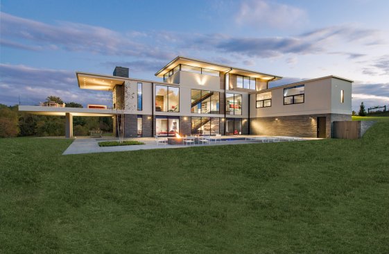 Walker Road modern design home with glass walls and views