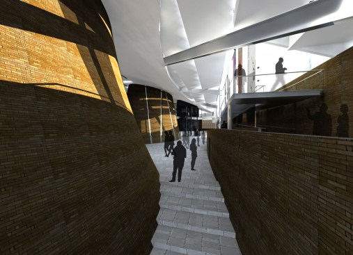 The+courtyard%2c+a+space+encouraging+social+interaction+and+communication%2c+enjoys+abundant+light+and+warmth%3b++The+architectural+elements+made+of+brick+walls+with+their+vertical+allure+recall+the+regional+architecture+of+Bamiyan.