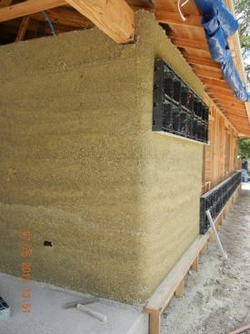 With an R-value of 2½ to 3 per inch, Hempcrete is a bio-composite made from the inner core of the hemp plant and a lime-based binder. The product is available as a cementitious insulating material or as a pre-built structural panel. www.americanlimetechnology.com.