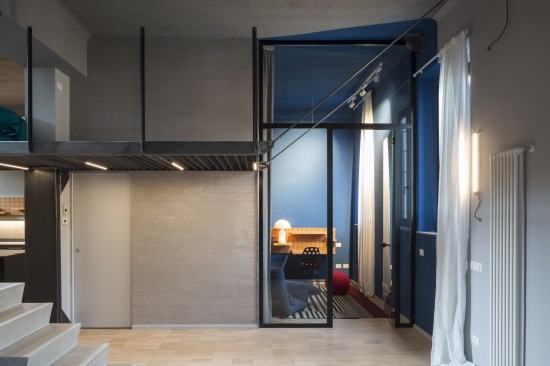 View from entrance to the blue studio