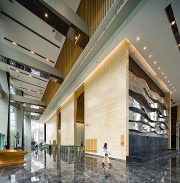 Evergrande Huazhi Plaza, Chengdu, China, by Aedas - Lobby of Evergrande Huazhi Office Tower