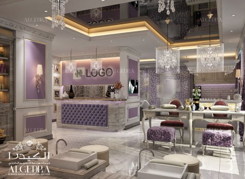 Nail care services area in beauty salon design