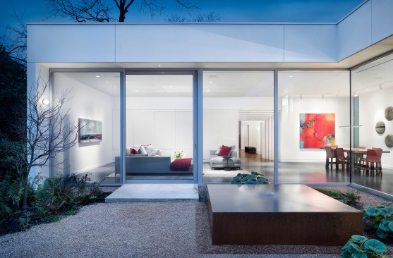 View from courtyard toward new addition