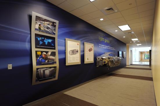 The Novelis Global Research & Technology Center showcases the aluminum industry leader?s materials, such as this aluminum car body, which helps automakers create lighter, more environmentally friendly vehicles. 