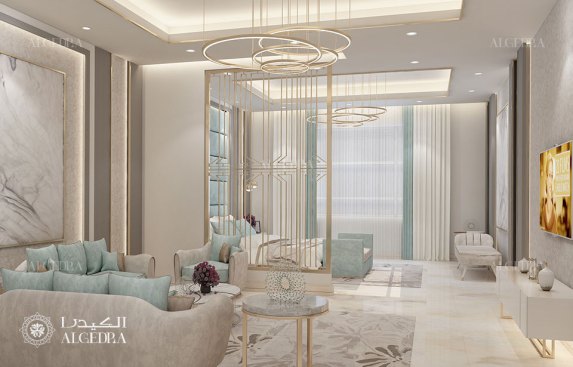 Master bedroom of modern villa interior