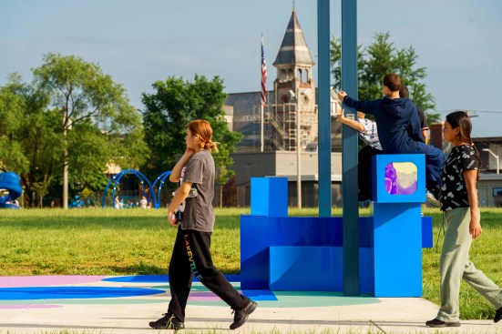 A local couple takes in the views of the city.