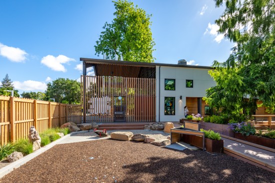  View from the educational wing and courtyard.