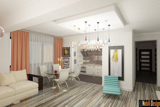 Realizat in 2017 acest proiect de design interior modern a fost un real succes pentru echipa Nobili Interior Design. Sursa foto: design interior apartament 