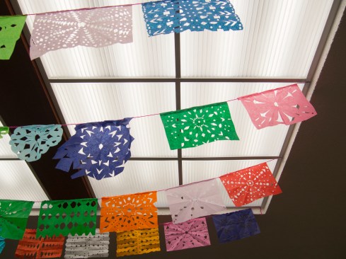 At the Euclid branch library, Frosted Polyline style tiles provide a bright, inviting atmosphere for reading or study.