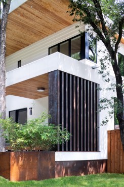 Detail View at Plate Steel Screen Wall