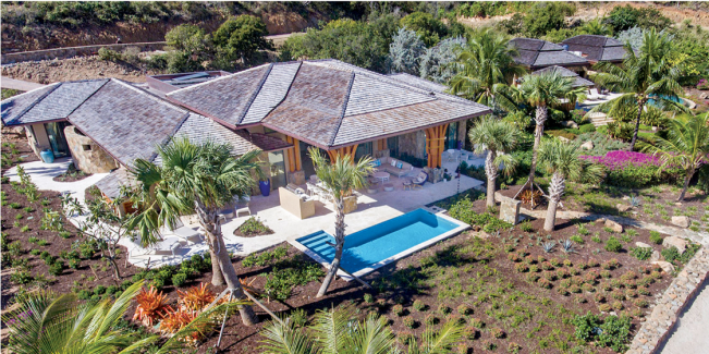 Cheemaun Beach Villa Aerial View by OBMI Architecture Firm
